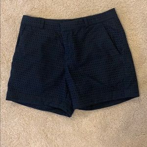 Banana Republic Eyelet Laced Preppy Navy Short